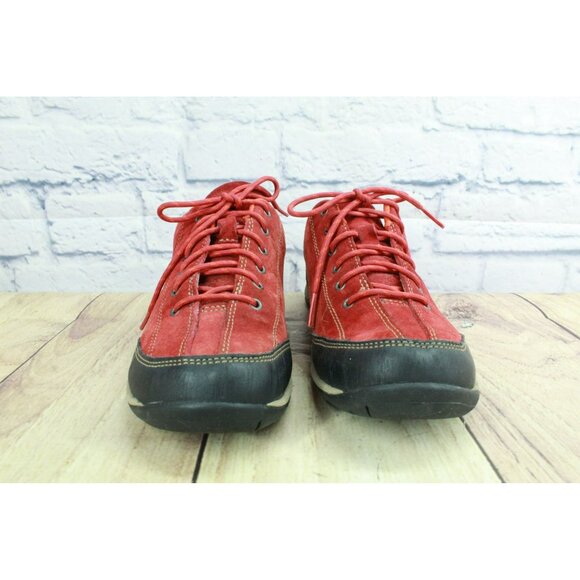 LL Bean Red Suede Water Stain Resistant Beansport Hiking Shoes Size 7.5 M - Picture 4 of 9